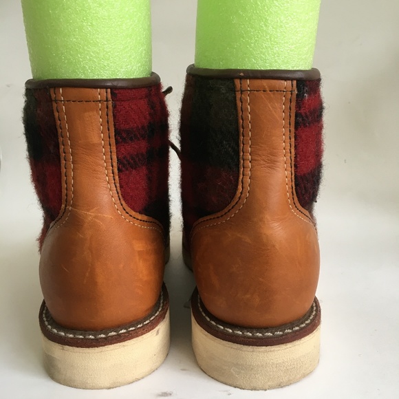Red Wing x Woolrich Boots Collaboration Brown Classic Work Boot Plaid - Picture 5 of 14